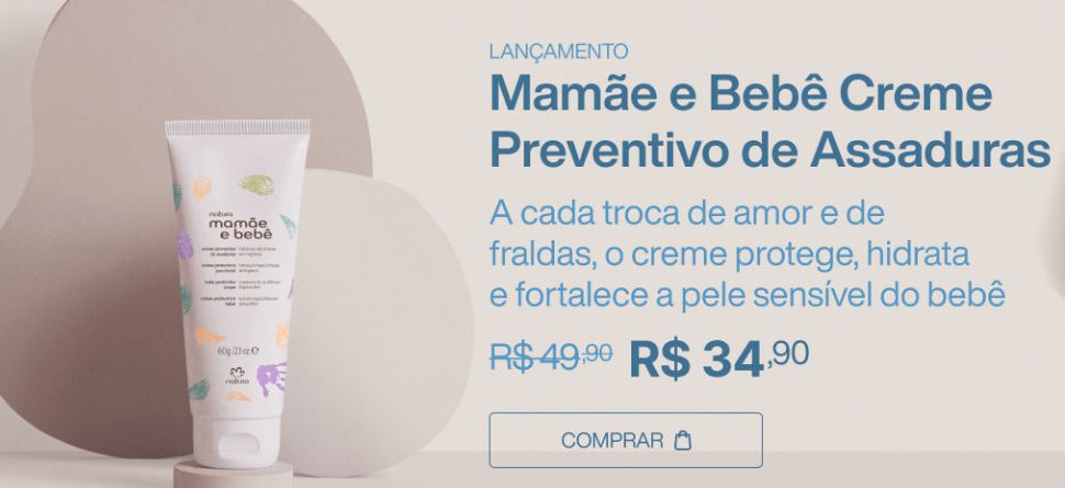 Imagem da oferta e descrição do produto mamãe e bebê creme preventivo de assaduras